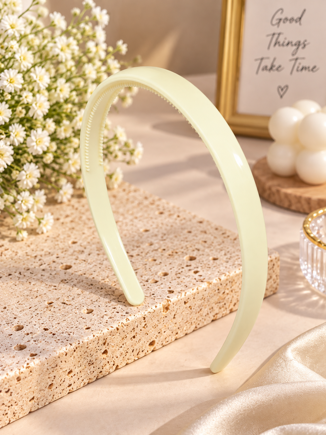 Light Yellow Plain Hair Band