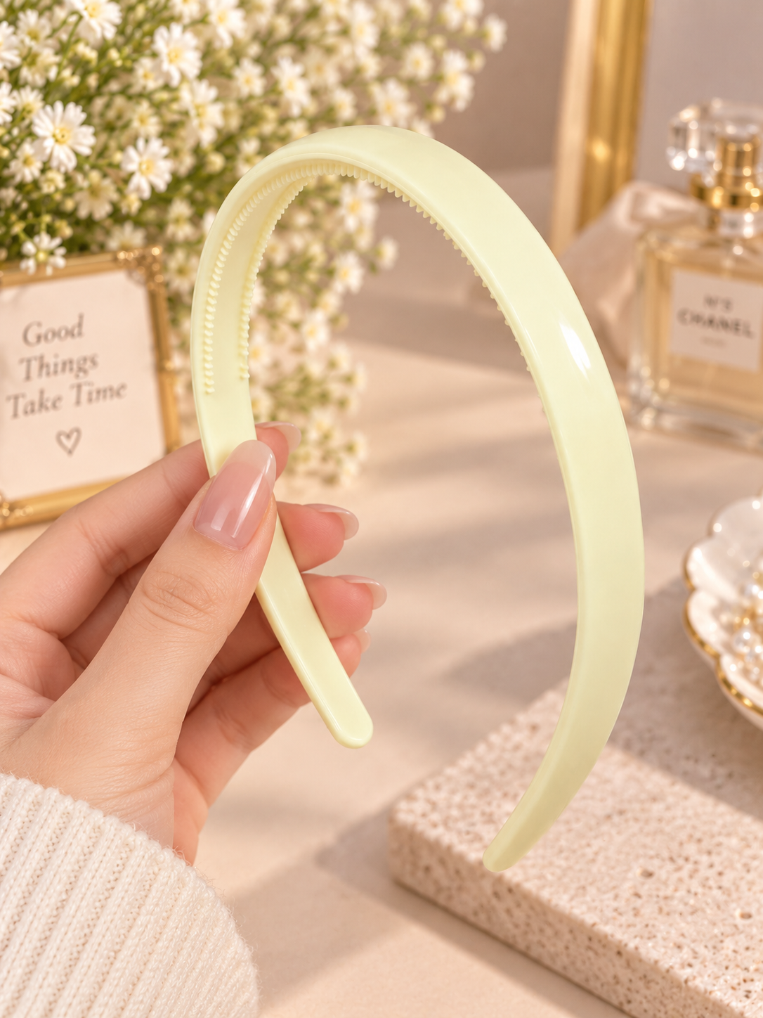 Light Yellow Plain Hair Band