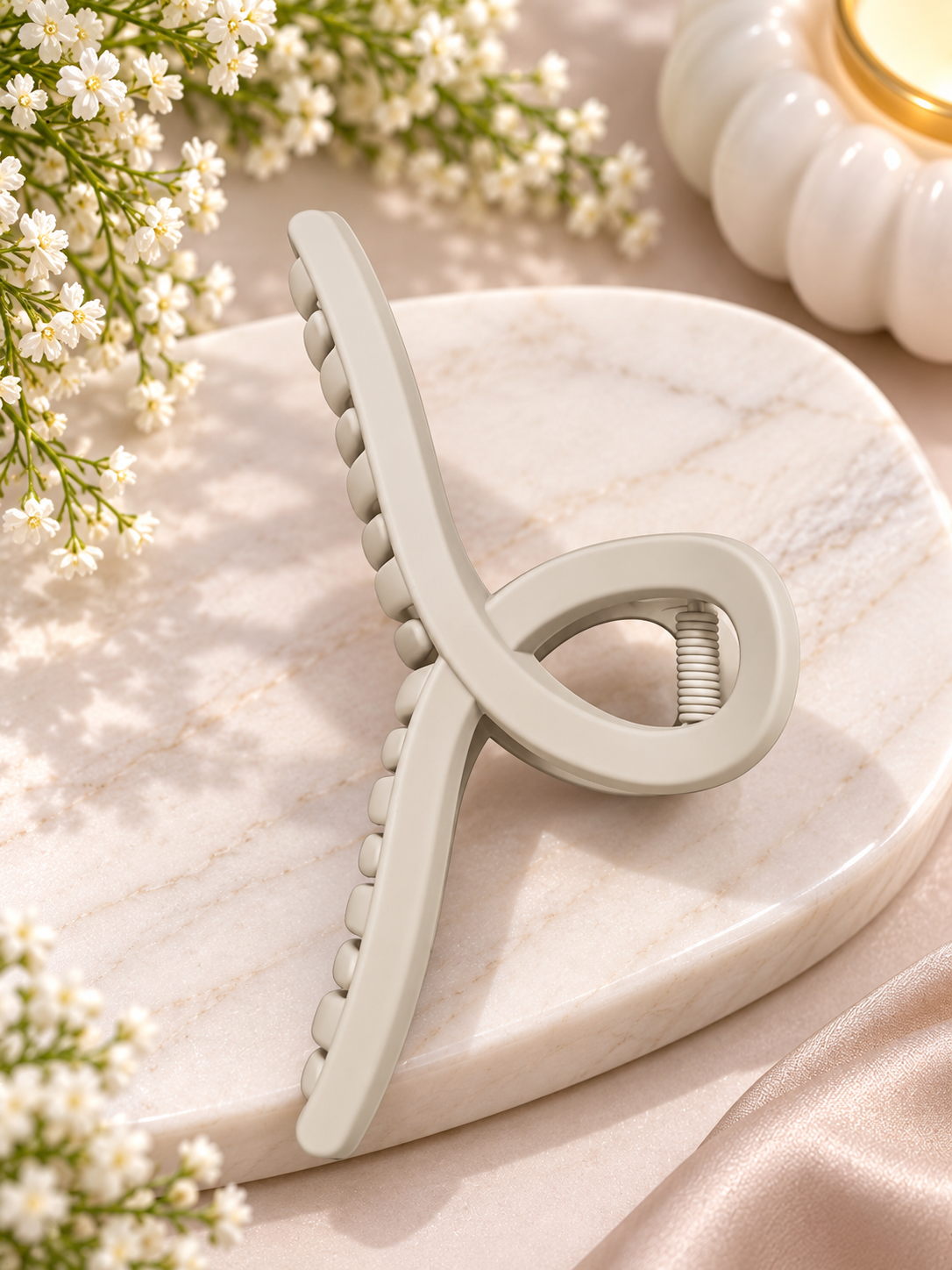 Beige Hair Claw Clip