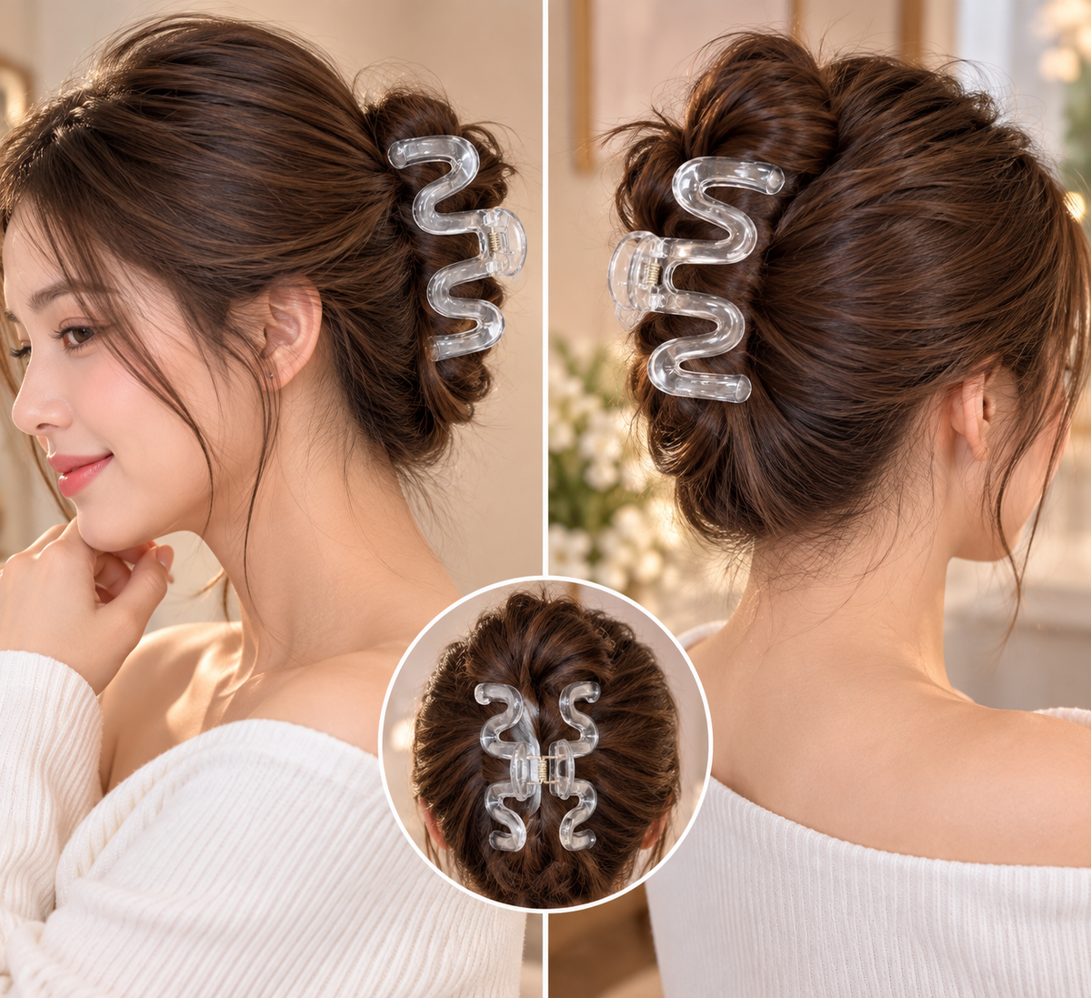 Transparent Spiral Design Hair Clutcher
