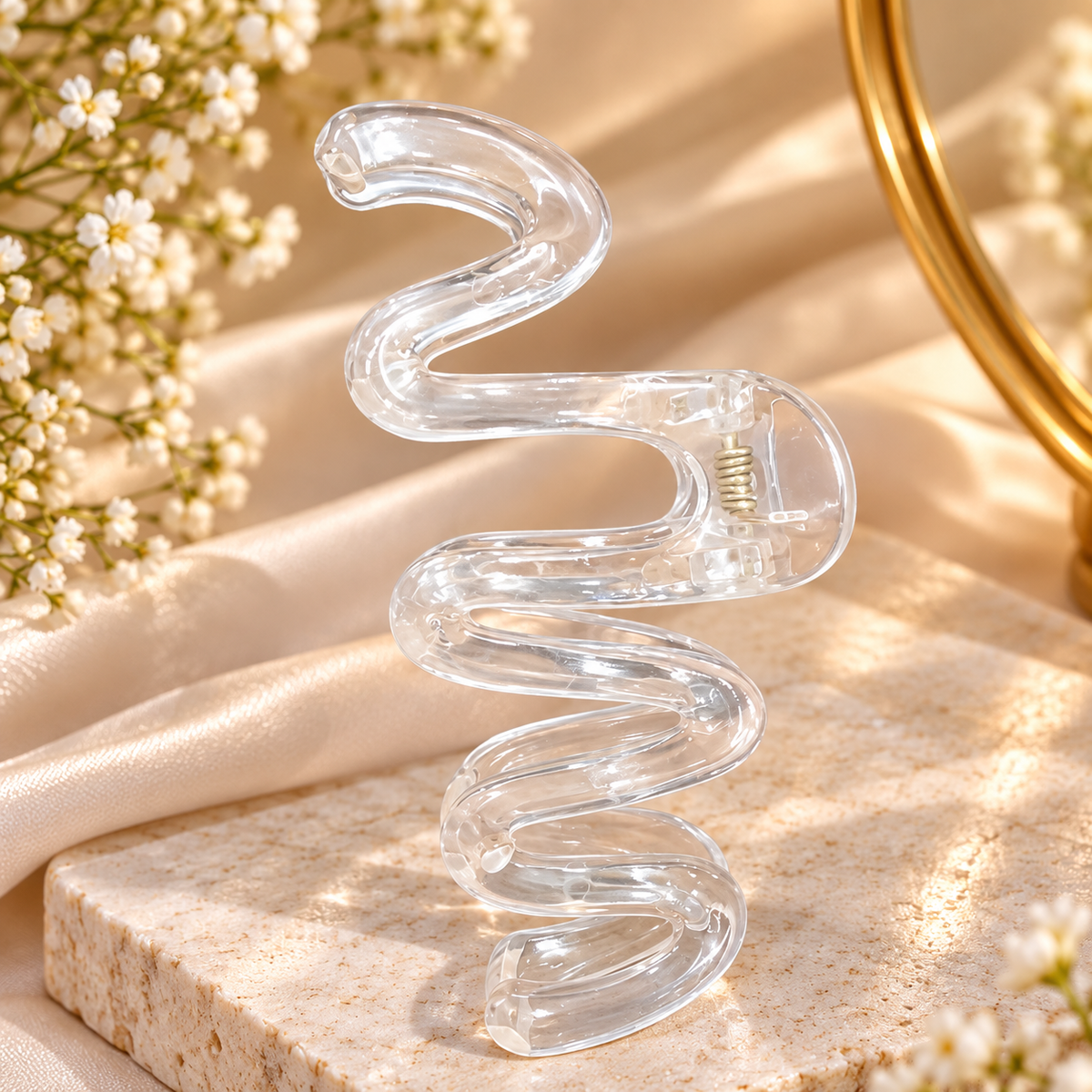 Transparent Spiral Design Hair Clutcher