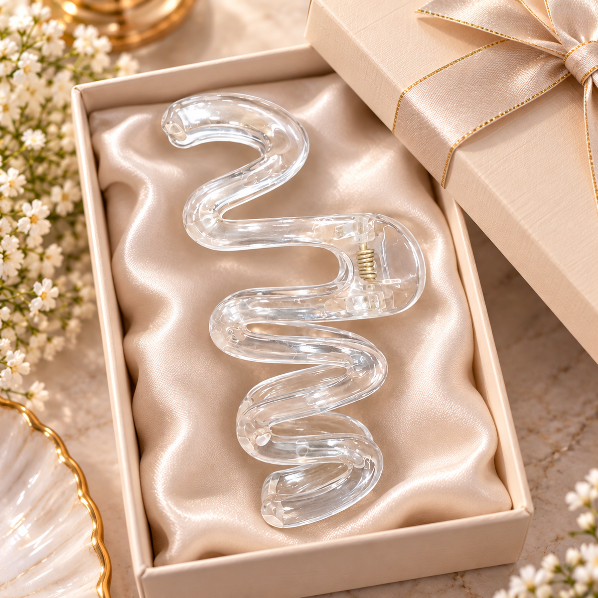 Transparent Spiral Design Hair Clutcher