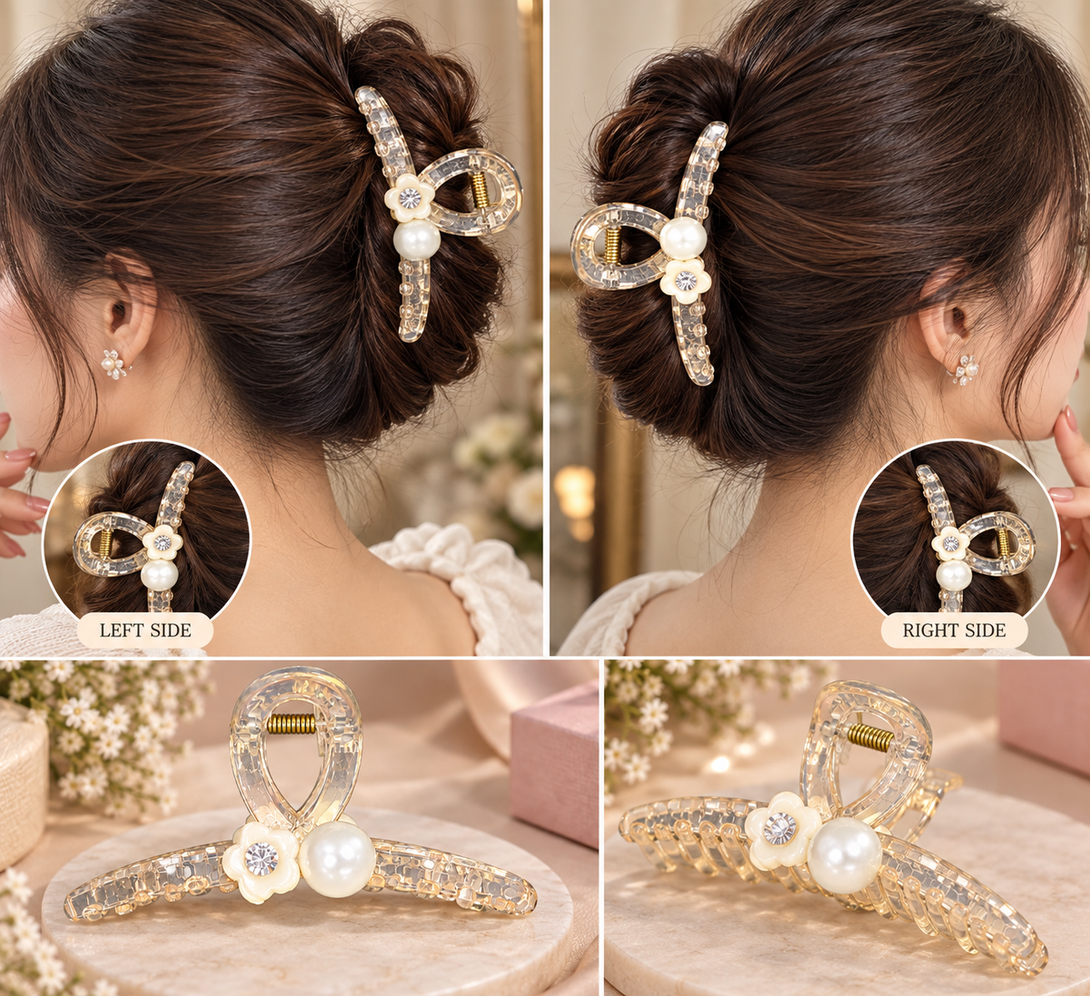 Pearl Flower Hair Clutcher