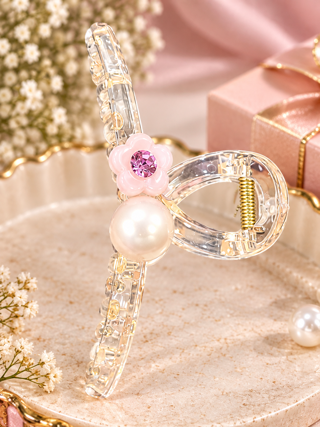 Pearl Flower Hair Clutcher