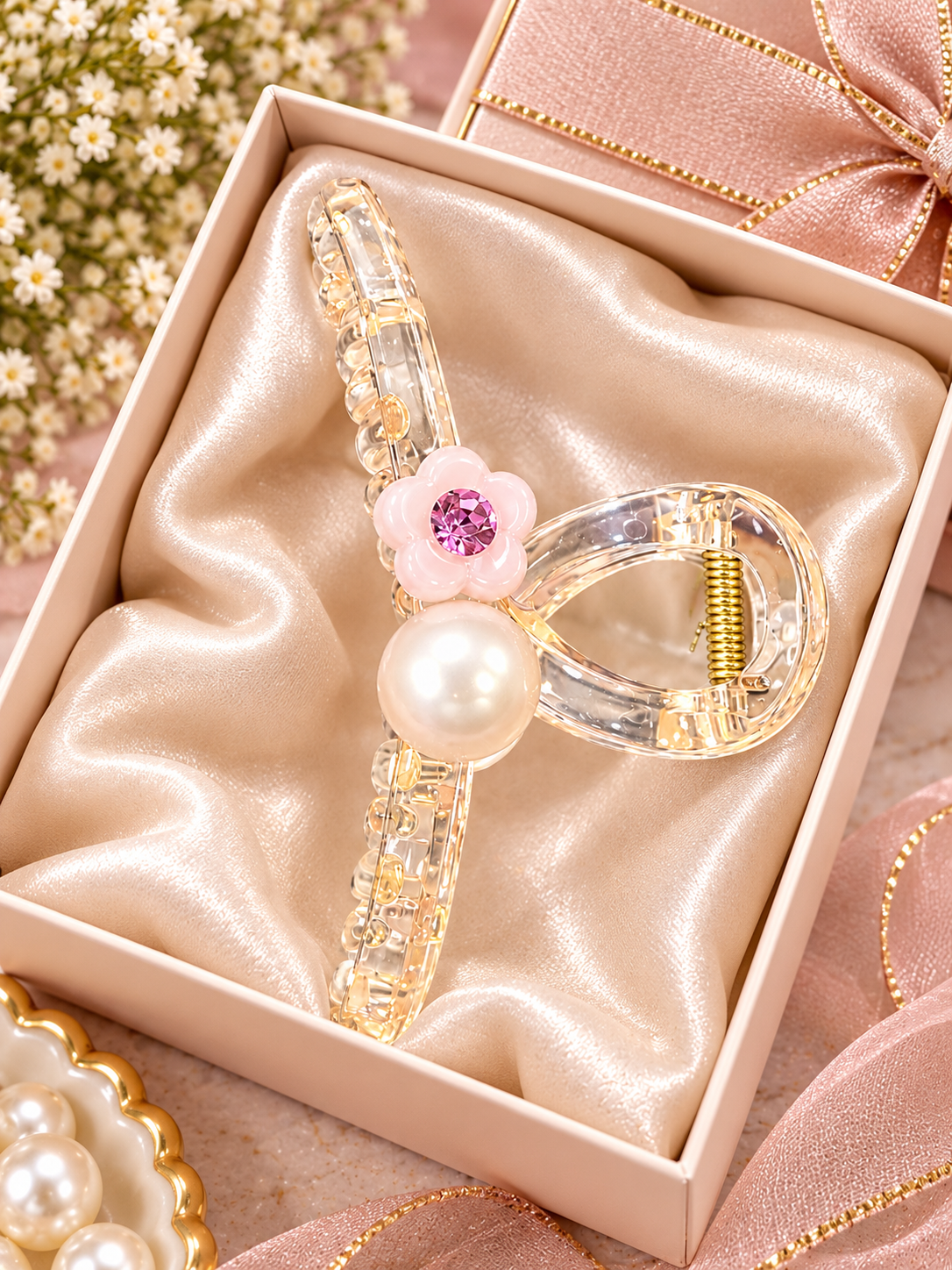 Pearl Flower Hair Clutcher