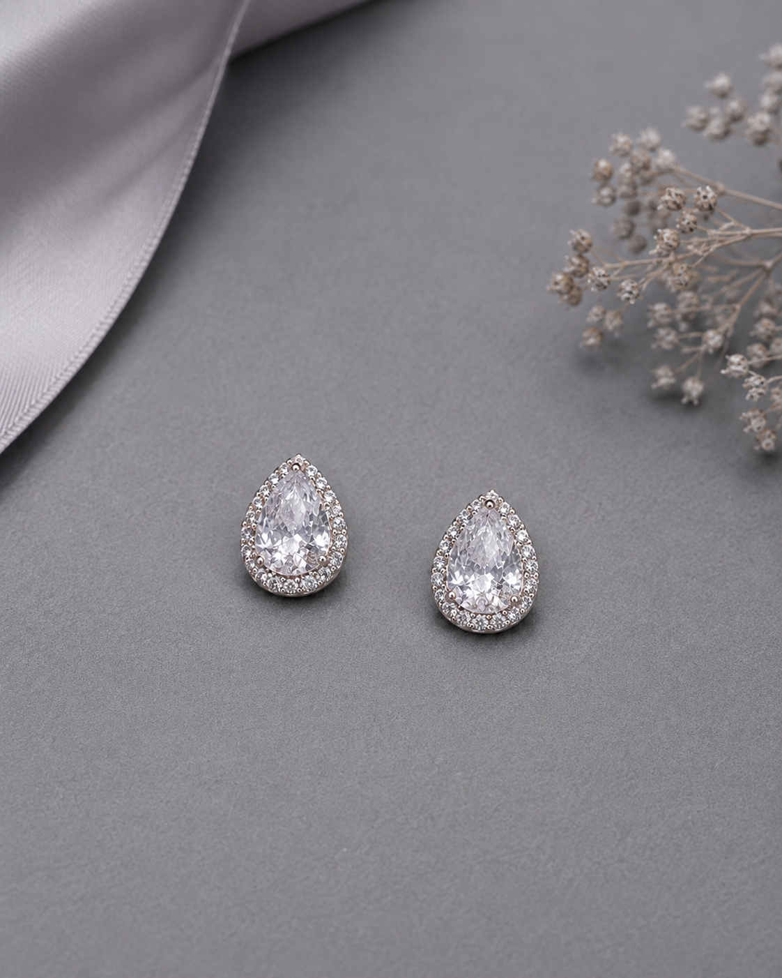 Elegant Teardrop Crystal Stud Earrings for Women