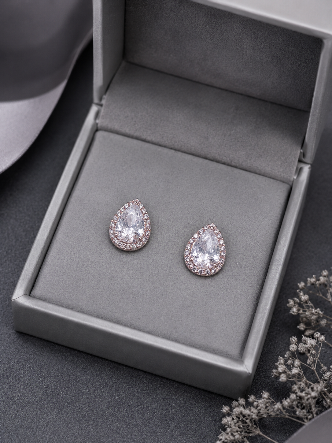 Elegant Teardrop Crystal Stud Earrings for Women
