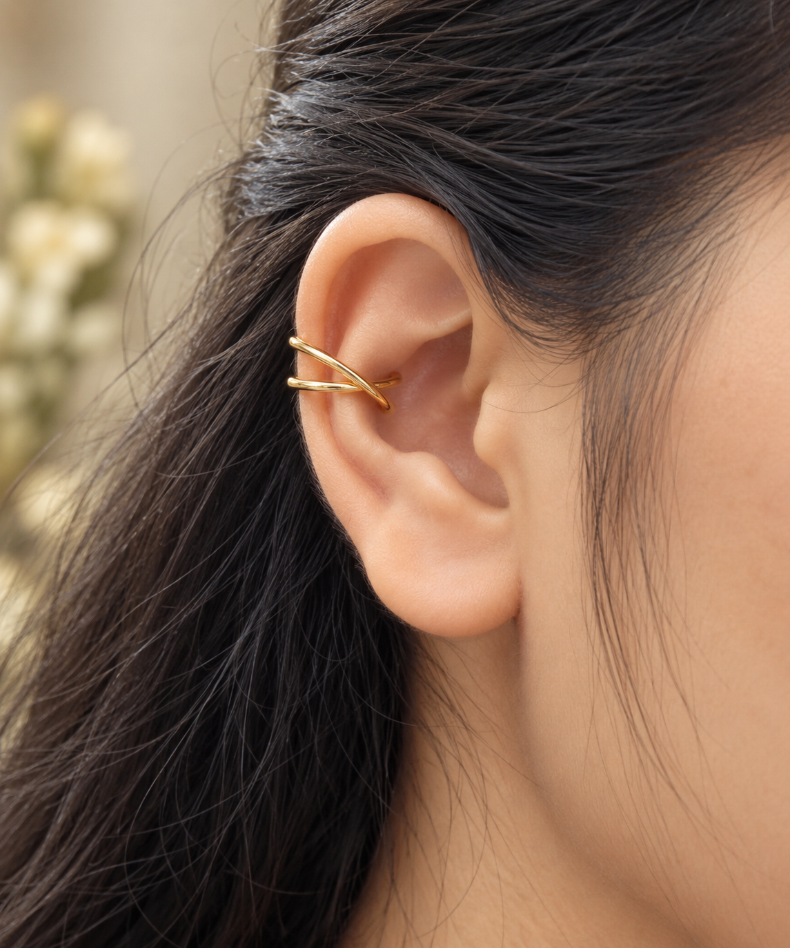 Gold Double Loop Ear Cuff