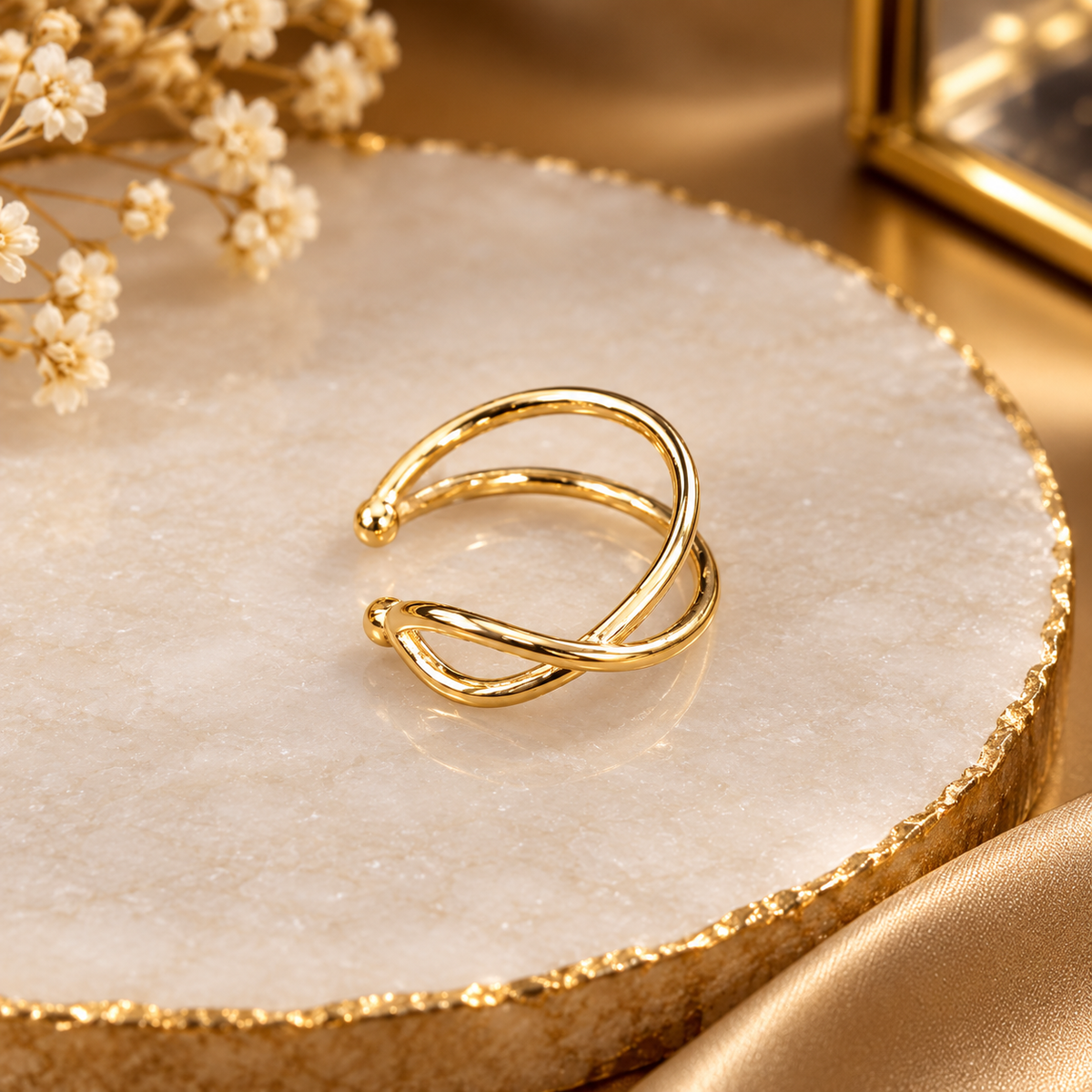Gold Double Loop Ear Cuff