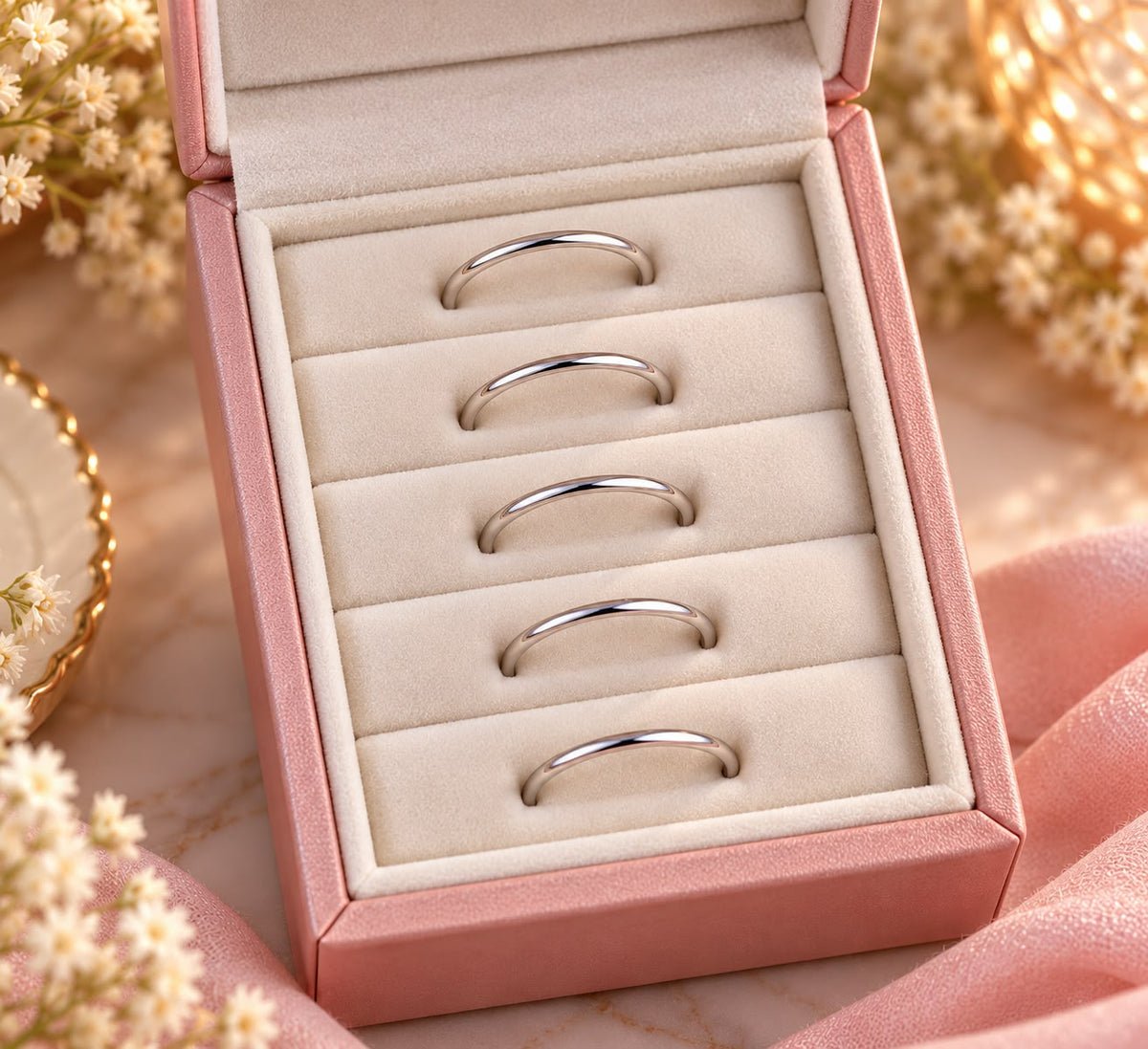 5-Piece Silver Ring Set | Minimalist Stackable Rings