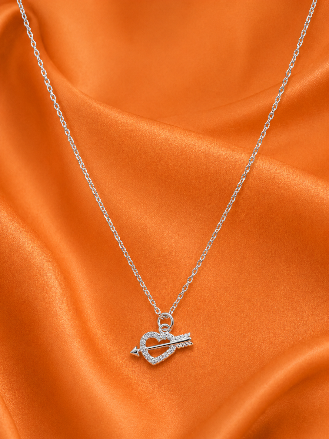 Silver-Tone Guitar Pendant Short Necklace
