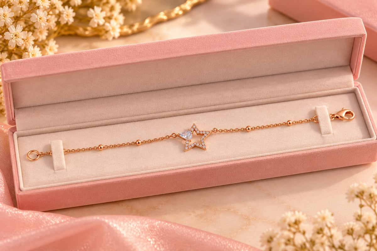 Rose Gold Crystal Star Bracelet
