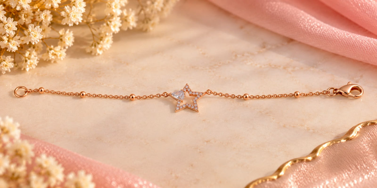 Rose Gold Crystal Star Bracelet