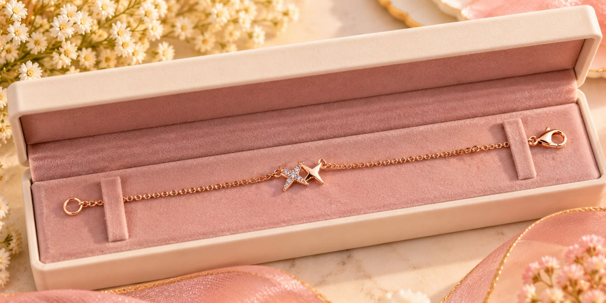Rose Gold Double Star Bracelet
