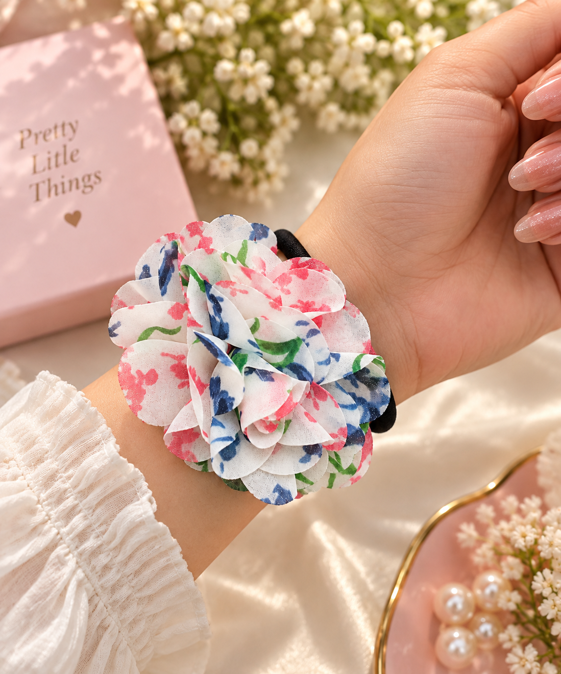 Multicolor Floral Hair Tie for Women