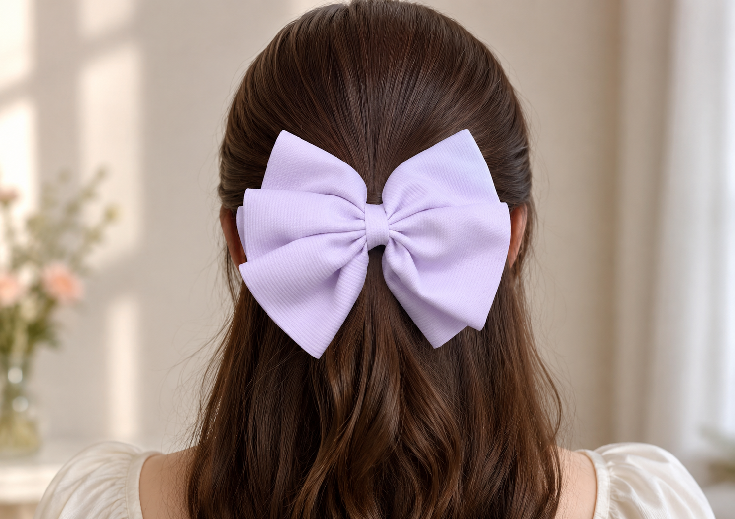 Lavender Bow Hair Clip