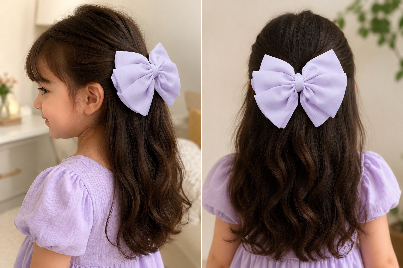 Lavender Bow Hair Clip