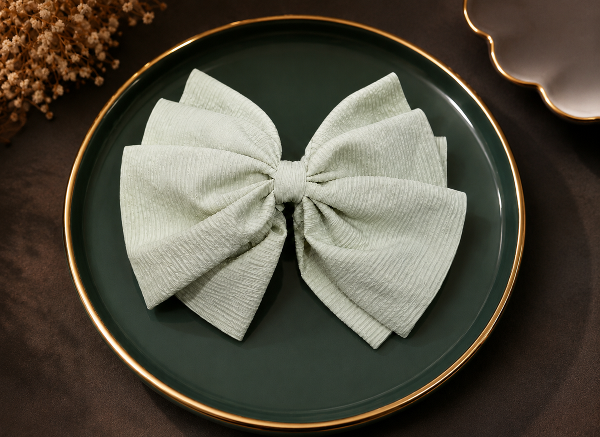 Mint Green Bow Hair Clip
