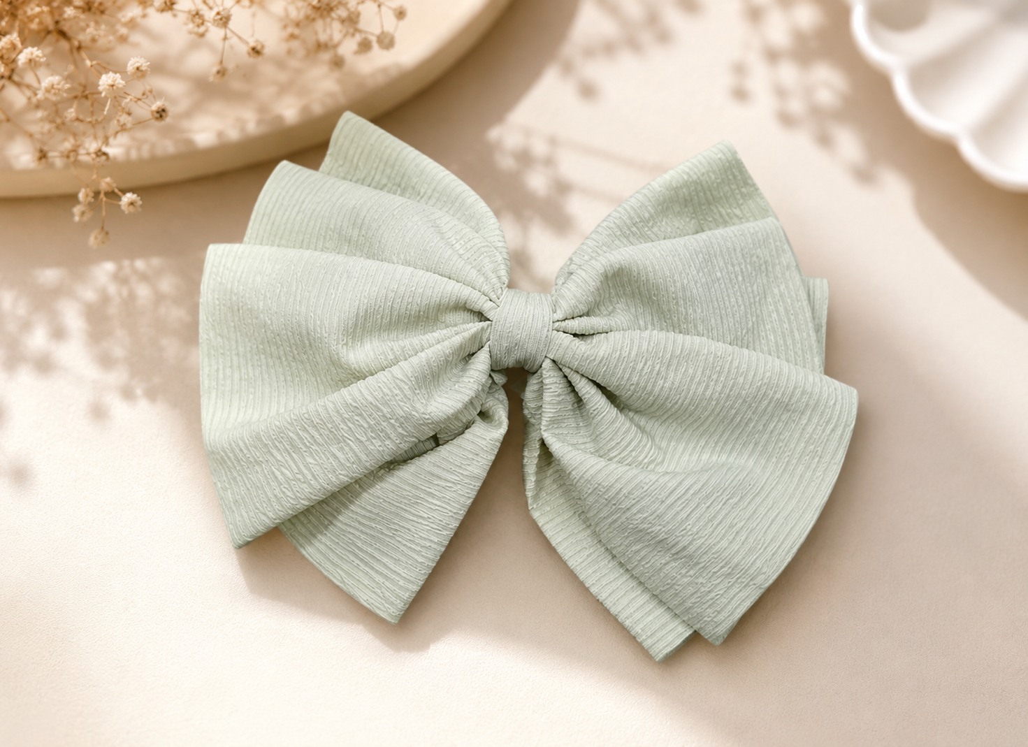 Mint Green Bow Hair Clip