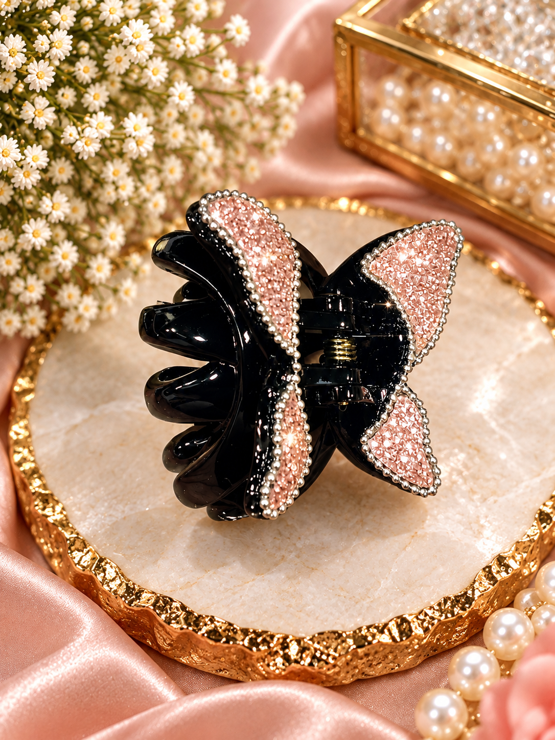 Black Butterfly Crystal Hair Clutcher
