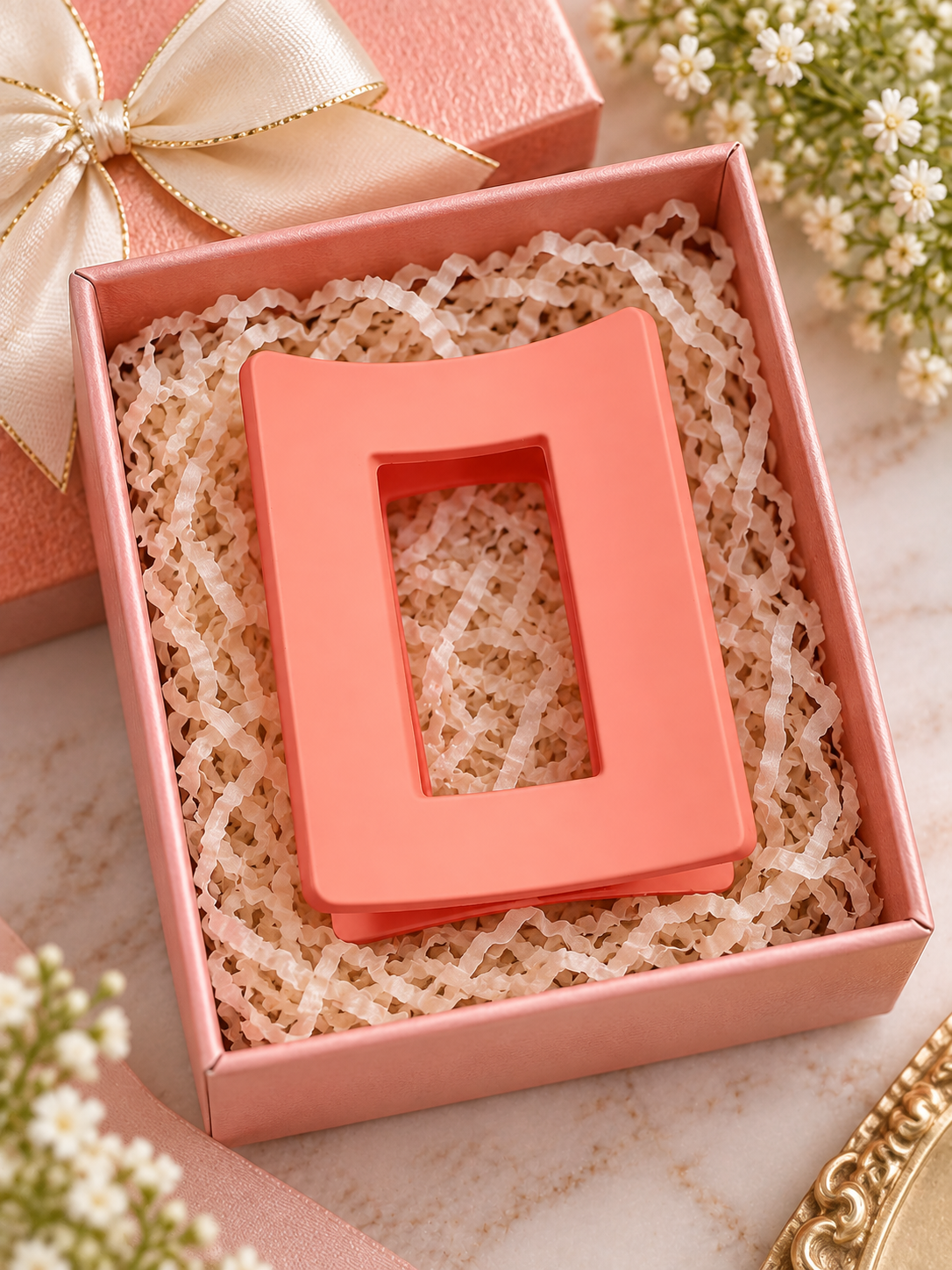 Peach Rectangle Hair Clutcher