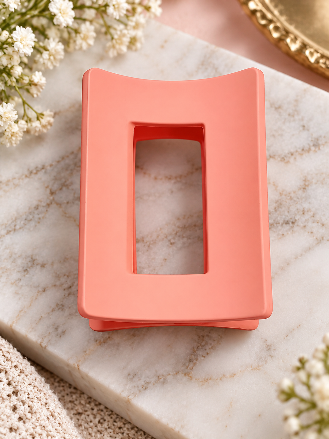 Peach Rectangle Hair Clutcher