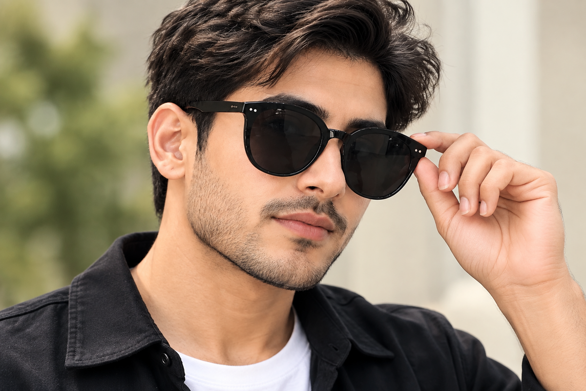 Black Oversized Round Sunglasses