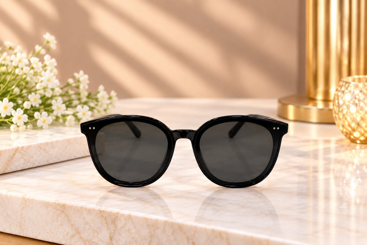Black Oversized Round Sunglasses