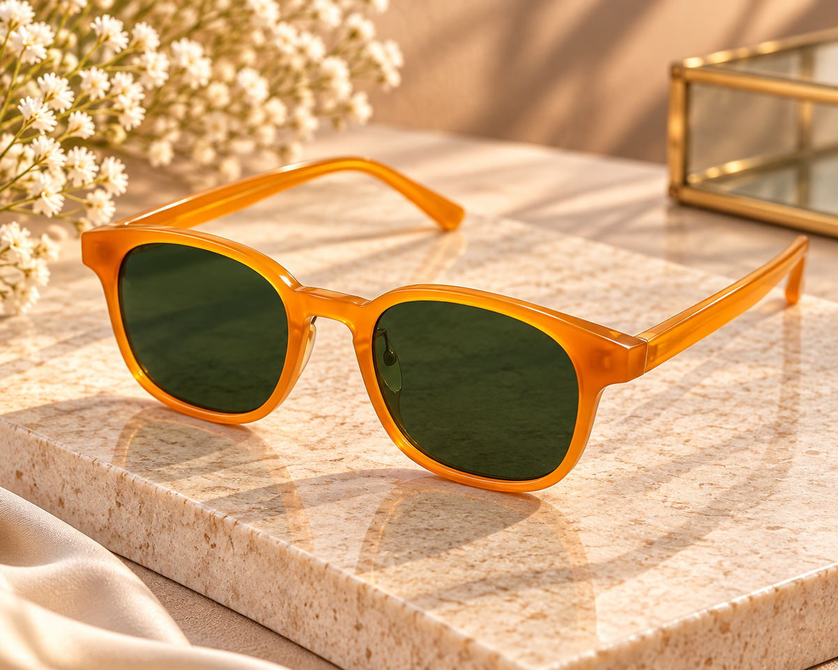Orange Green Lens Sunglasses