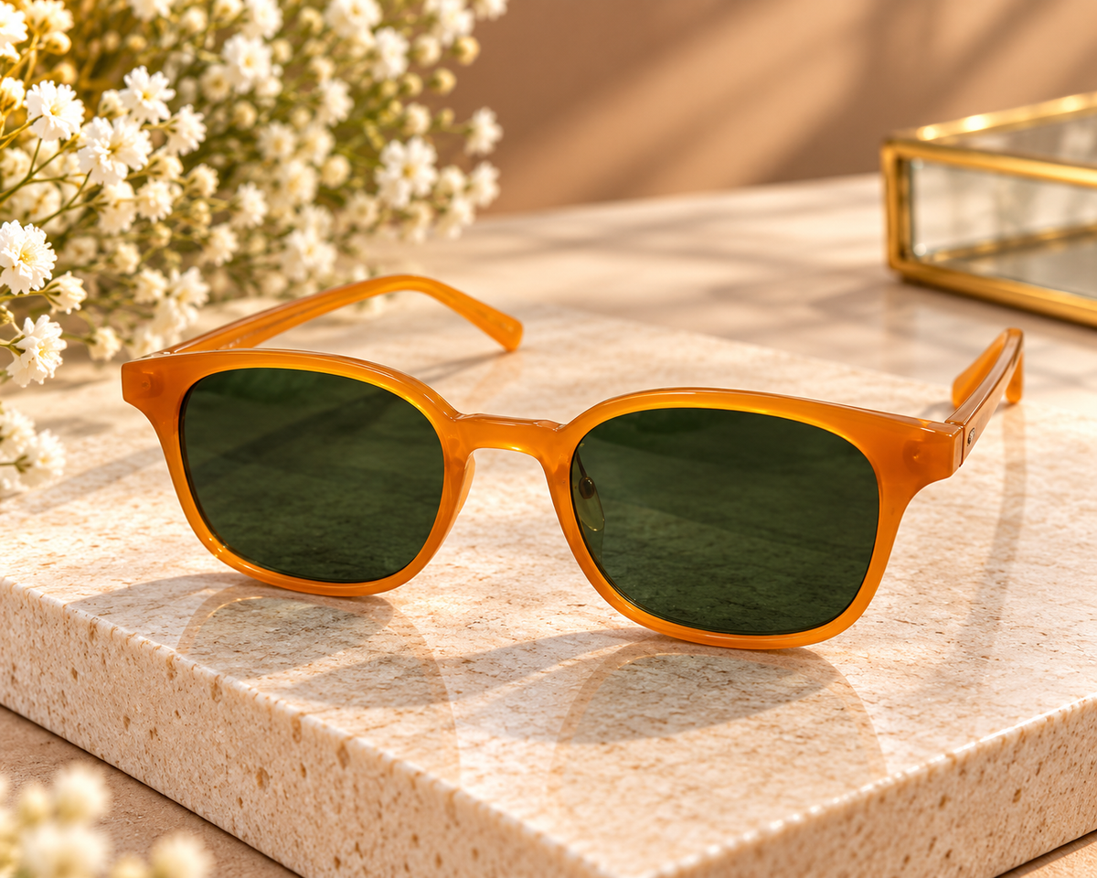 Orange Green Lens Sunglasses