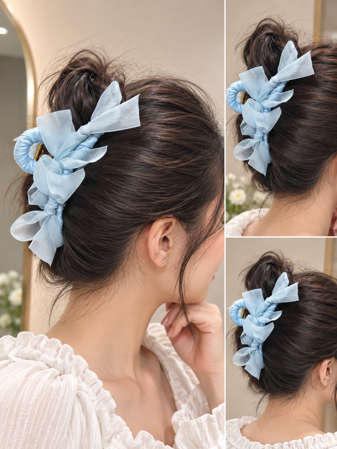 Blue Bow Hair Clutcher