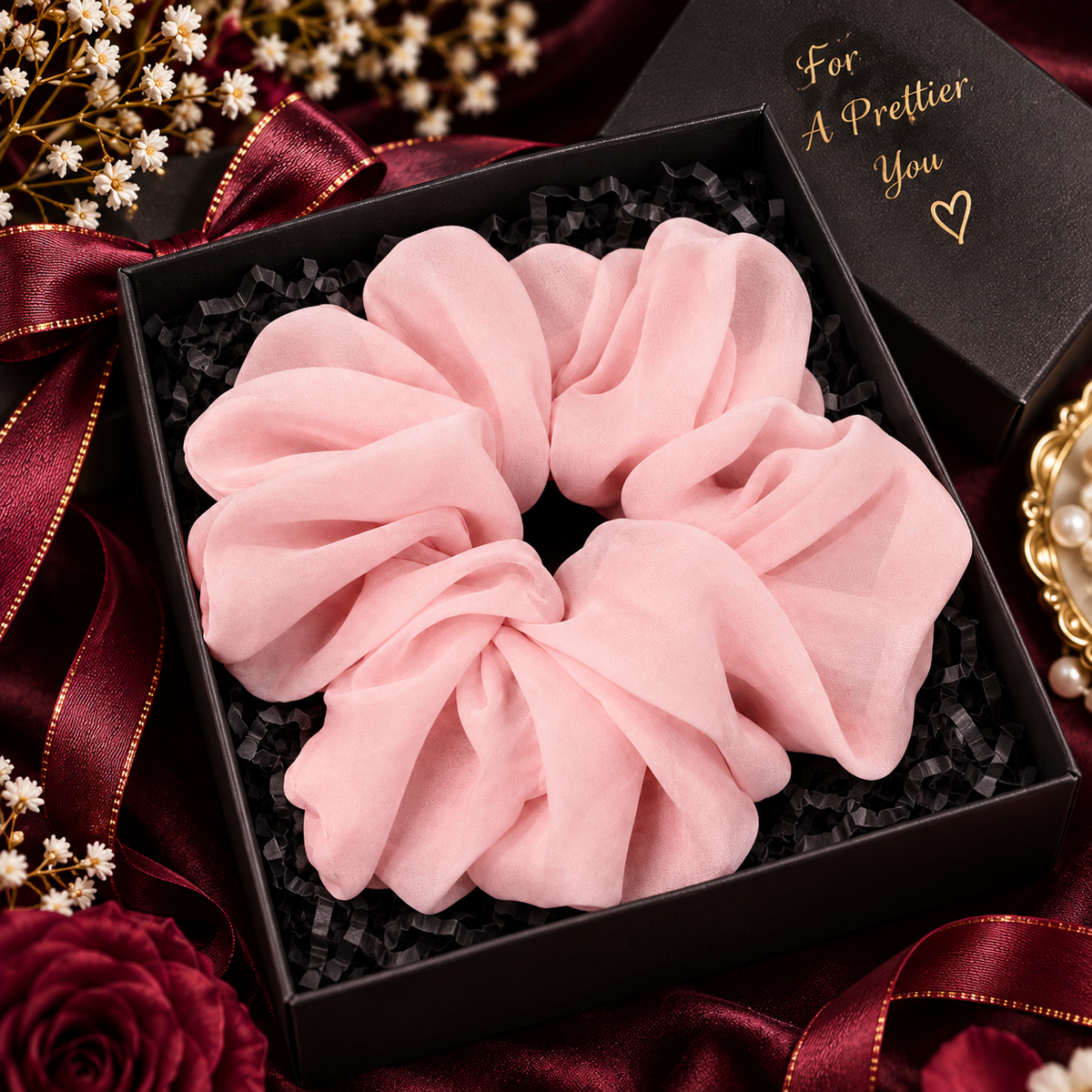 Light Pink Plain Big Scrunchie