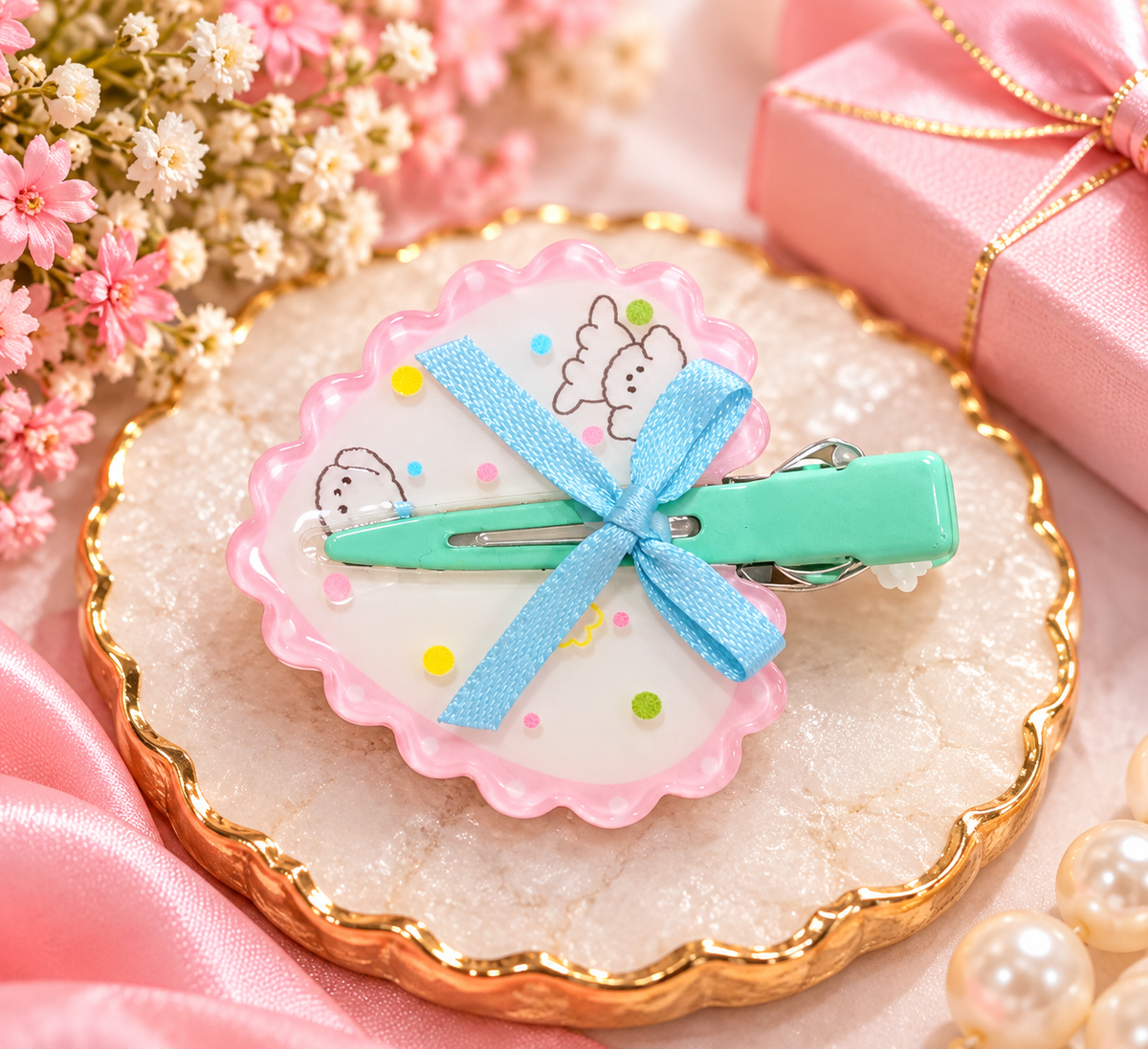 Blue Bow Cartoon Kids Hair Pin
