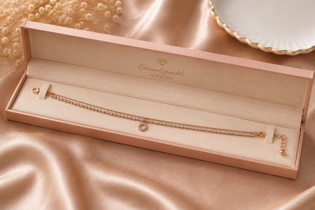 Rose Gold Double Layer Crystal Bracelet