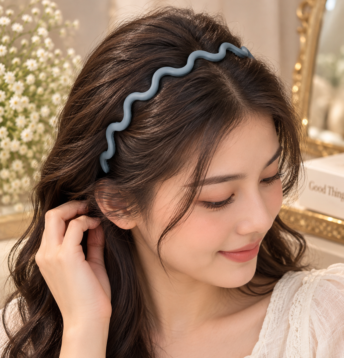 Grey Wavy Hair Band