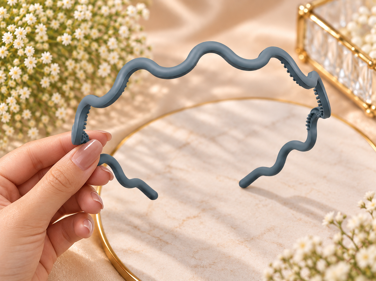 Grey Wavy Hair Band