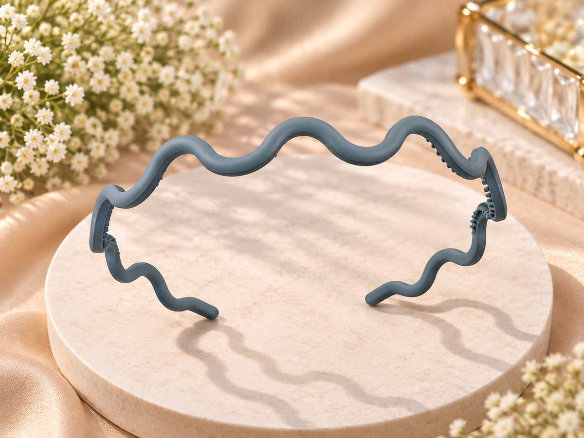 Grey Wavy Hair Band