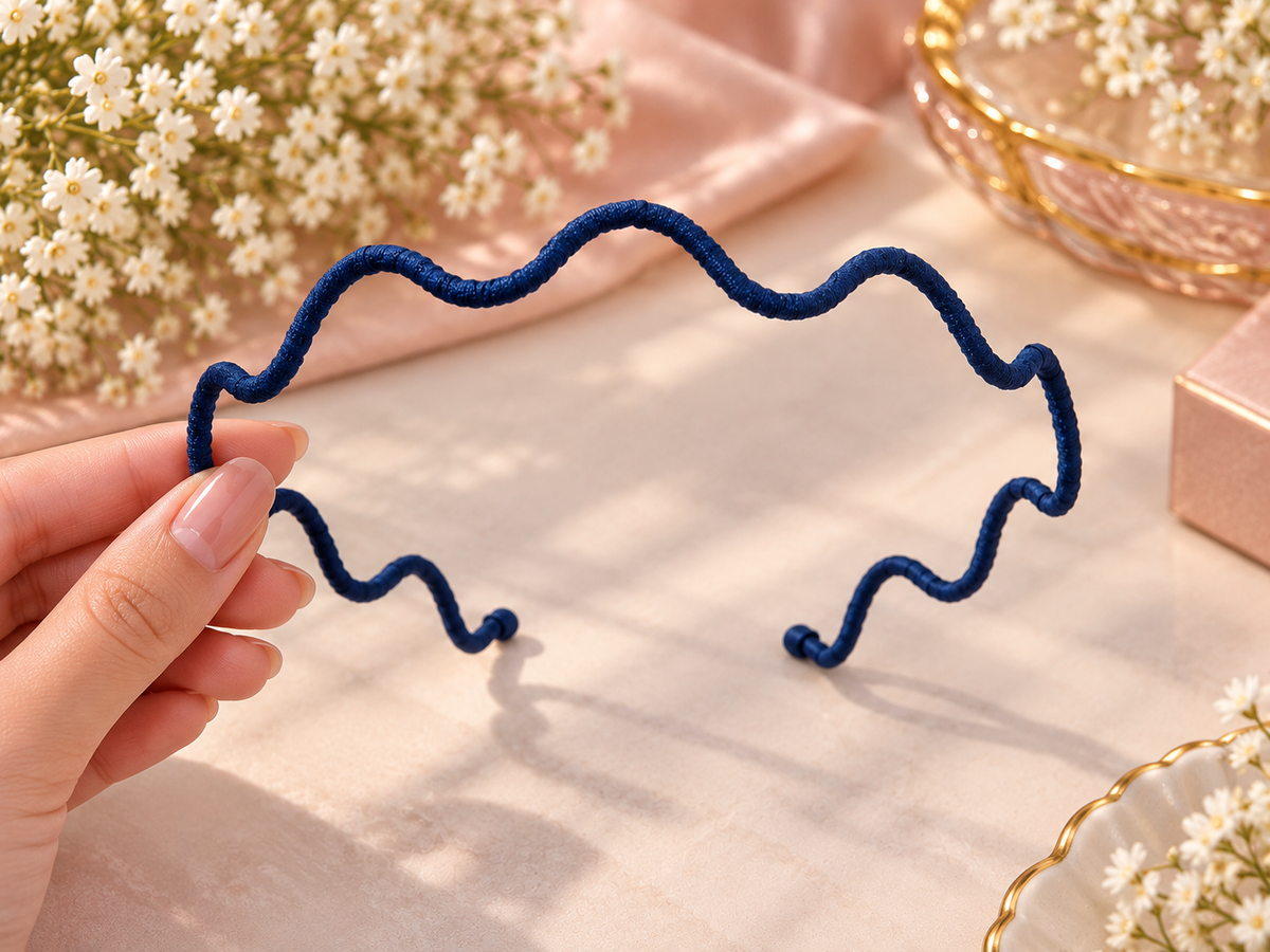 Navy Blue Wavy Hair Band
