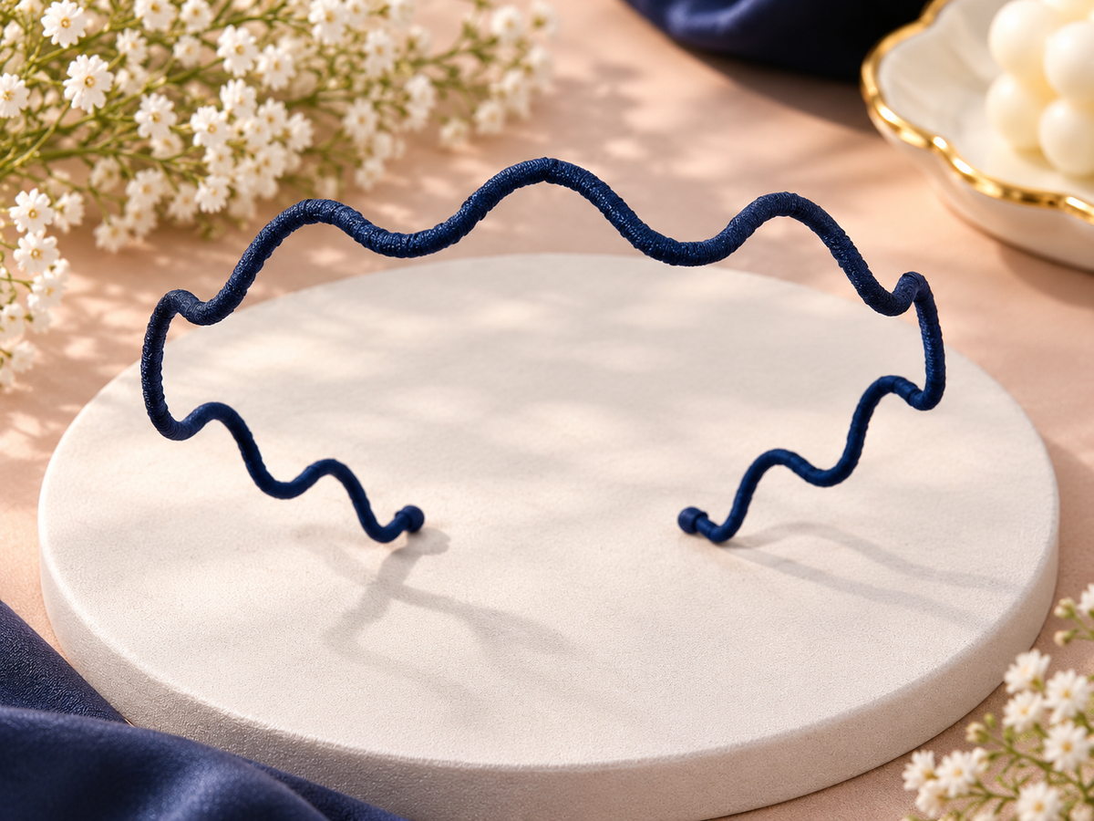 Navy Blue Wavy Hair Band