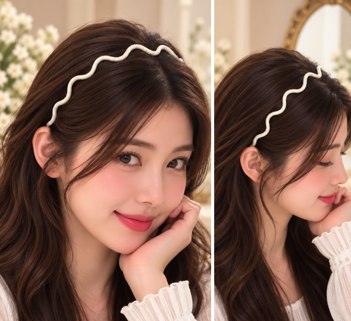 White Wavy Hair Band