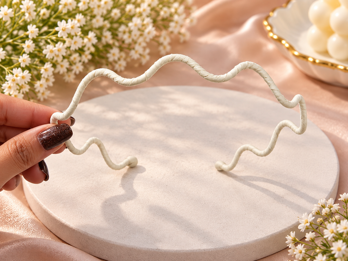 White Wavy Hair Band