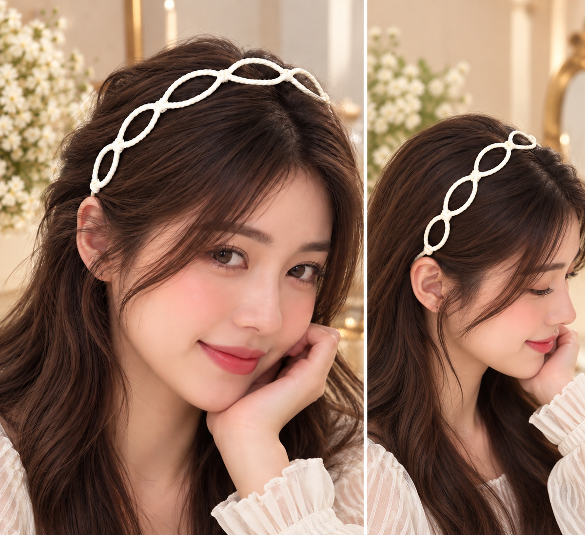 White Loop Design Hair Band