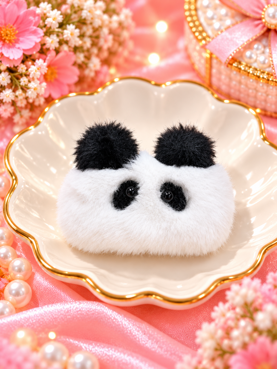 Cute Panda Furry Hair Tie