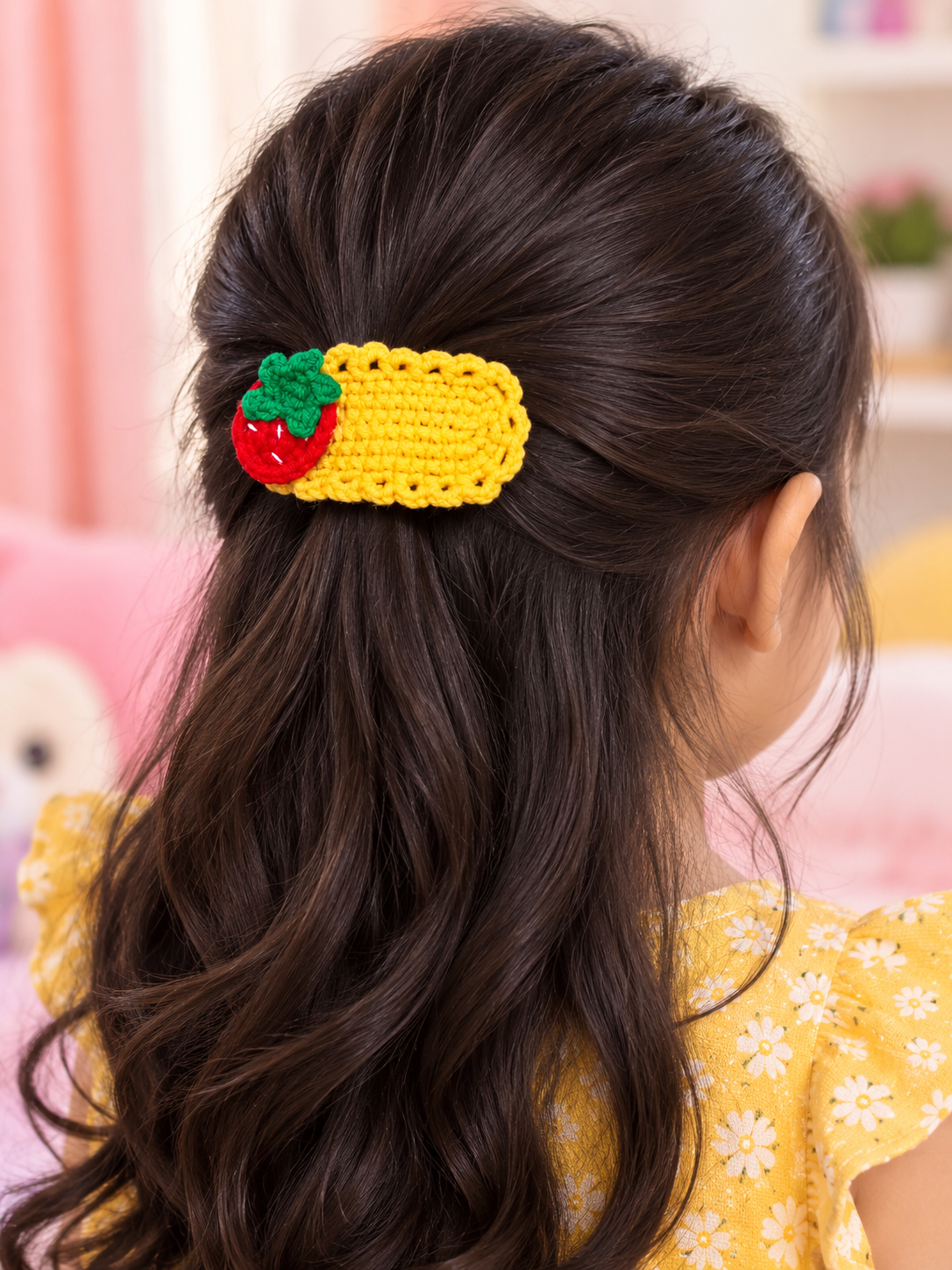 Strawberry Crochet Hair Pin