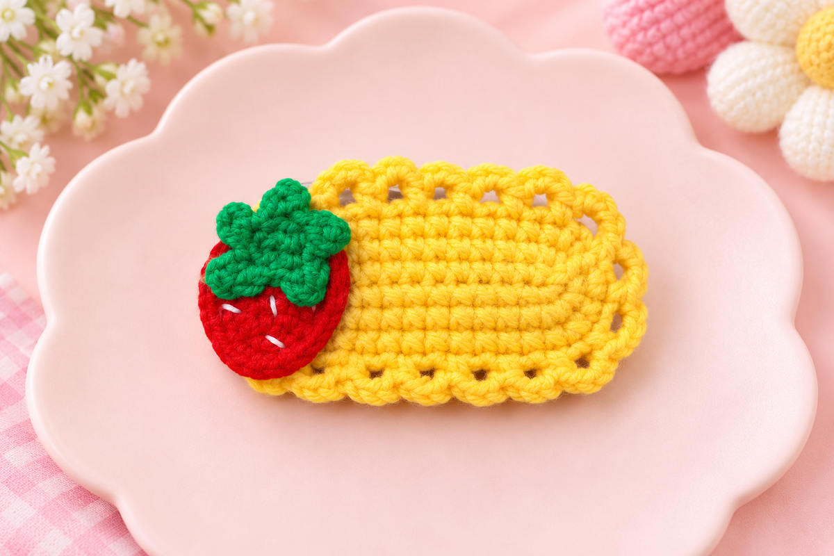 Strawberry Crochet Hair Pin