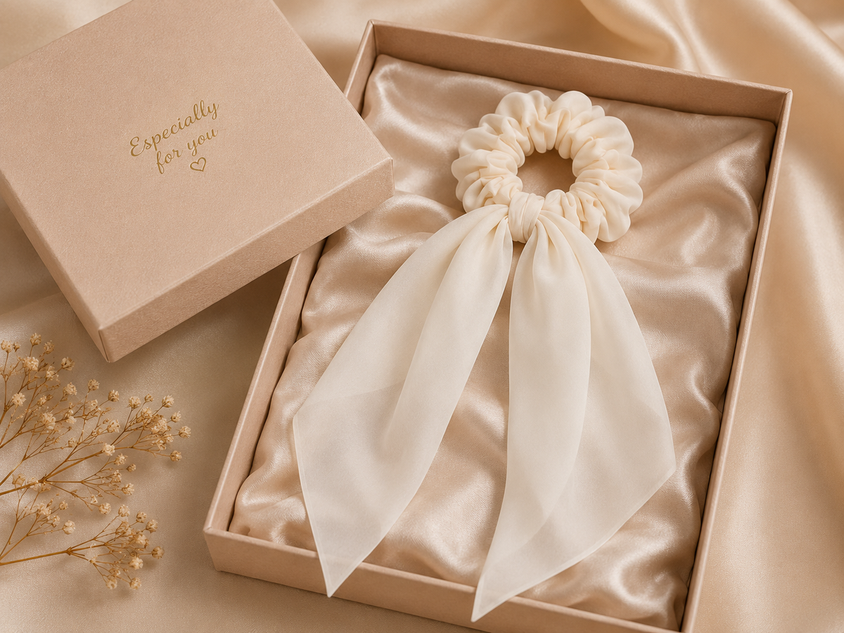 White Ribbon Scrunchie