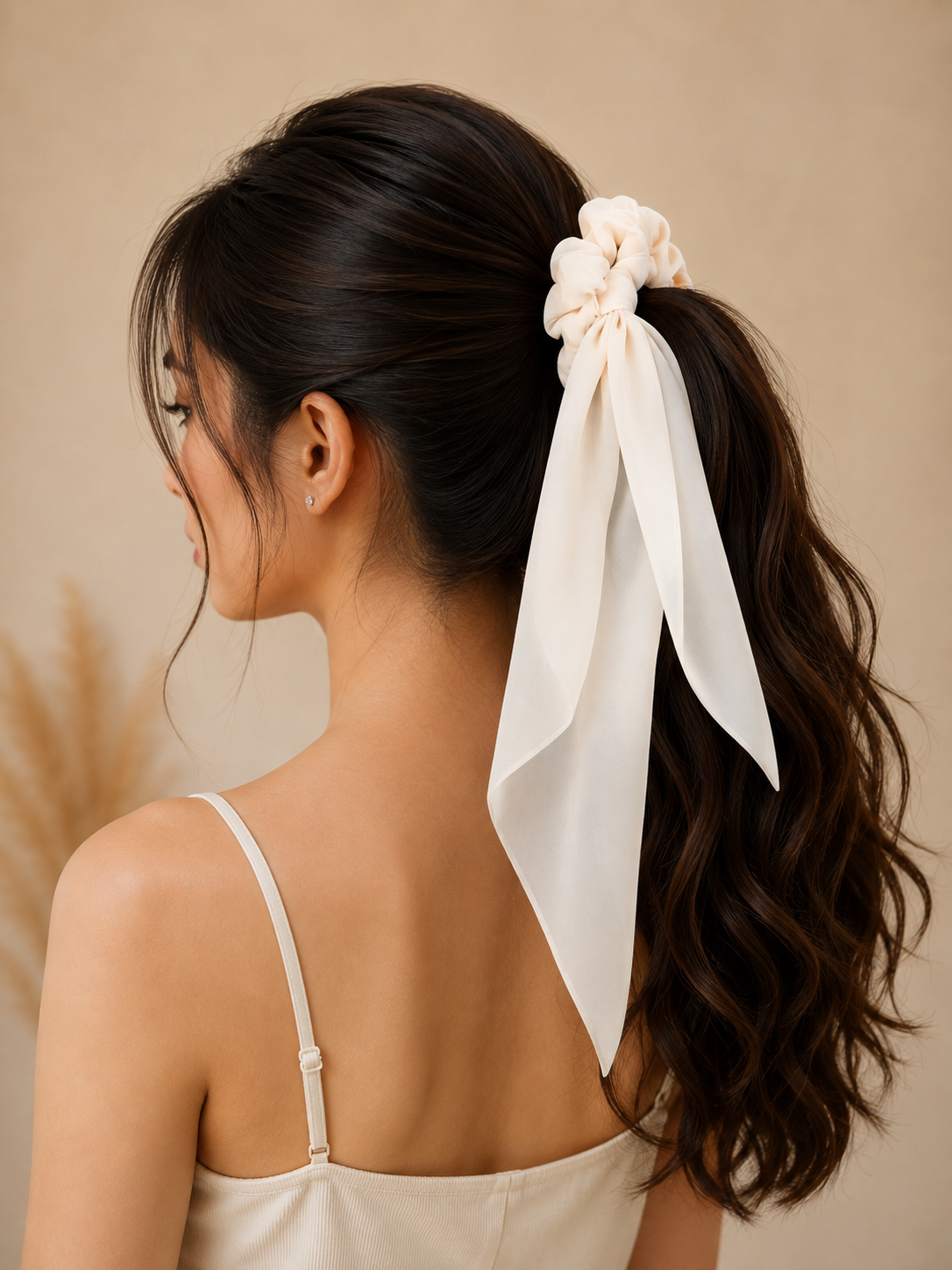 White Ribbon Scrunchie