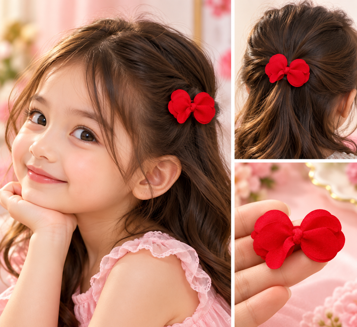 Red Bow Kids Hair Pin