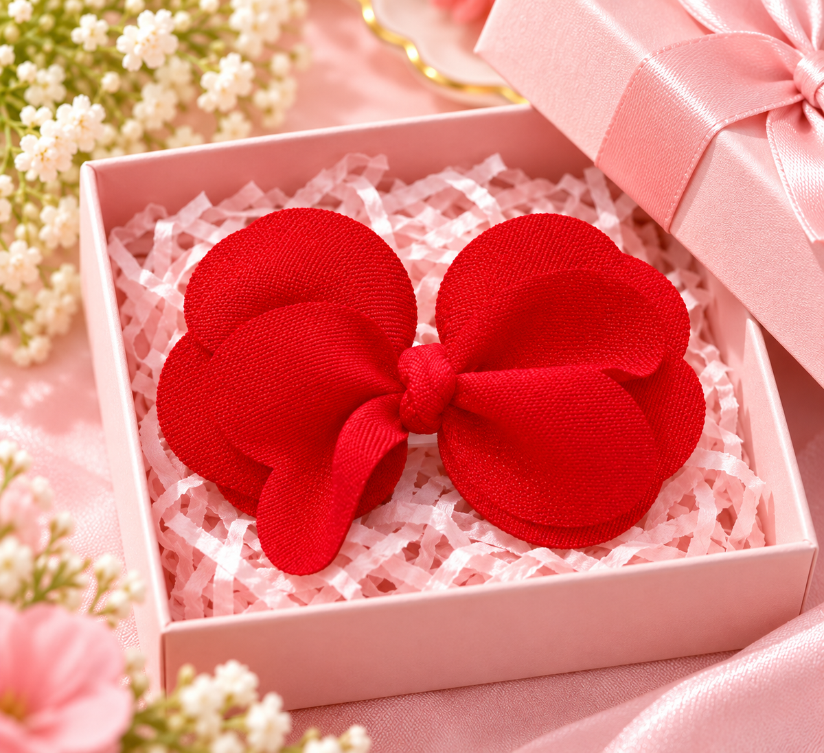 Red Bow Kids Hair Pin