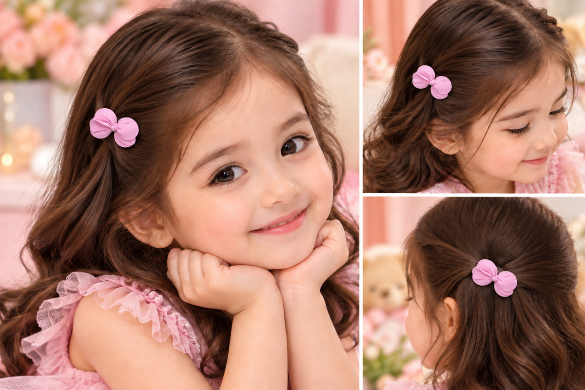 Pink Bow Kids Hair Pin